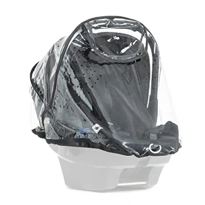 Image of hauck Universal Car Seat Rain Cover, Transparent Fits Most Infant Seats &amp; Travel Systems, Waterproof Durable, Reflecting Rim, Access Window, Ventilation Outlets