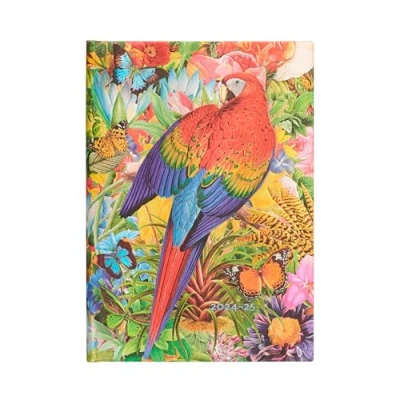 Image of Paperblanks 18 Month Calendar 2025 Tropical Garden Midi Horizontal Elastic Band Closure