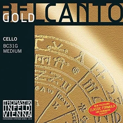 Image of Thomastik BC28G Einzelsaite für Cello 4/4 Belcanto Gold G Saite Spiralkern, Umspinnung Multi composite alloy, mittel
