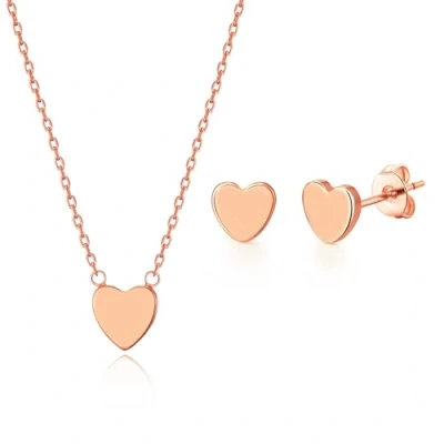 Image of Philip Jones Rose Gold Plated Heart Set