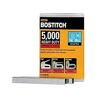 Image of BOSTITCH BTA706 5C Heavy Duty Construction Staples, 3/8 x 2/5 Inch, 5000 Pack