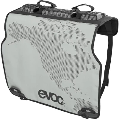 Image of EVOC tailgate PAD DUO for bike transport in the pickup (bike carrier without trailer coupling, fixation of 2 bikes, access to lever, &amp; protection), stone grey
