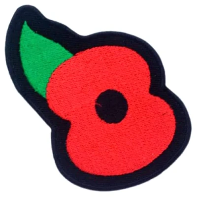 Image of Poppy Flower Badge Iron on Sew Embroidered Patch