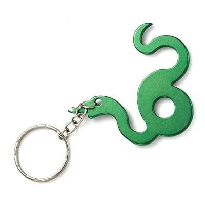 Image of Komonee Snake Green Metal Key Chain Adder Ring Serpent Keychain Reptile Keyring