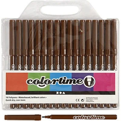 Image of Colortime Drawing pens, Brown, One Size