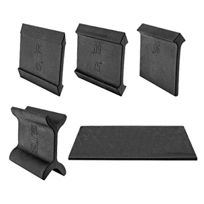 Image of POWERTEC 71584 Angled Contour Sanding Pad and Grips for Inside Curves Corner 5 Piece Set