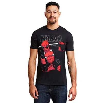 Image of Marvel Men&#039;s Deadpool Sword T Shirt, Black, Medium