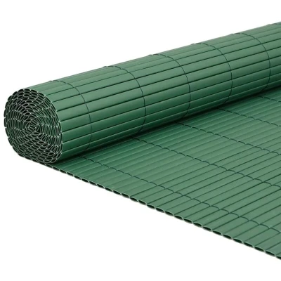 Image of vidaxl Garden Fence Panel Double Sided Green PVC Privacy Screen 1.8 x 5 m uv/Weather Resistant Fencing