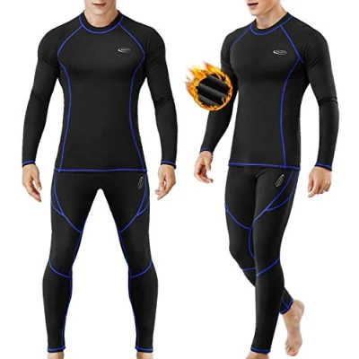Image of Men’s Thermal Underwear Set Men Winter Soft Functional Sleeve Top Long Johns Quick Dry Base Layer Sport Compression Suit for Workout Skiing Running Hiking Cycling XL