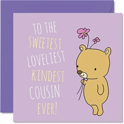 Image of Heartfelt Birthday Cards for Cousin Sweetest Loveliest Kindest Ever Happy Card from Cousin, Relation Gifts, 145mm x Greeting Siblings child