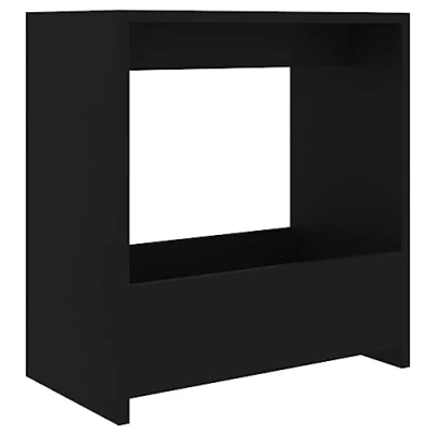 Image of vidaXL Side Table Magazine Rack Room Living Bedroom Furniture Accessories End Sofa Coffee Storage Cabinet Chipboard Black