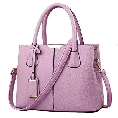 Image of FiveloveTwo Women Classy Satchel Handbag Tote Purse Handle Bag Shoulder Purple(Size: 2)
