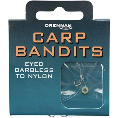 Image of Drennan Carp Bandits Eyed Barbless Hooks to Nylon (10 7lb)