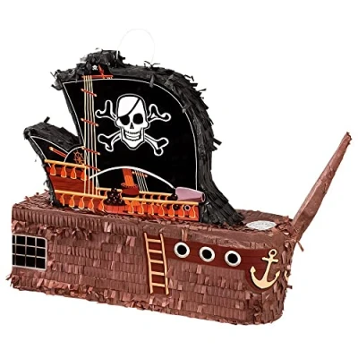 Image of Boland 30967 Pinata Pirate , Size 59 x 44 15 cm, Boat, Birthday, Decoration, Party Game, Gift