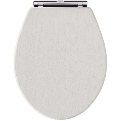 Image of Hudson Reed Richmond Soft Close Toilet Seat Chrome Hinges Timeless Sand