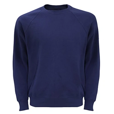 Image of Fruit of the Loom Men&#039;s Raglan Classic Sweater, Navy, Large