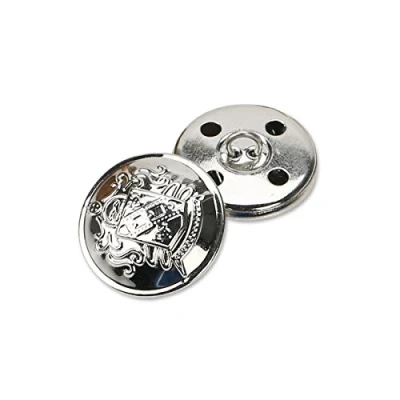 Image of Retro Metal Shank Buttons Suit Coat Decorative Fastener Sewing Accessories Pack of 12, Silver 28mm