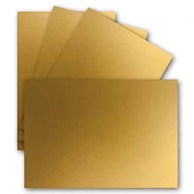 Image of &quot;FarbenFroh by GUSTAV NEUSER &quot;25 single cards DIN A6 10.5 x 14.8 cm 240 g/m² Gold Metallic construction cardboard craft paper blank postcards