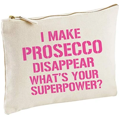 Image of Lolmugs I Make Prosecco Disappear up Bag 100% Cotton, 22x16cm, Secret Santa Gift, Stocking Fillers for Her Friend Wife Women
