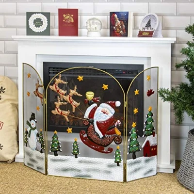 Image of Christmas Workshop 63cm Santa/Snowman Fire Guard