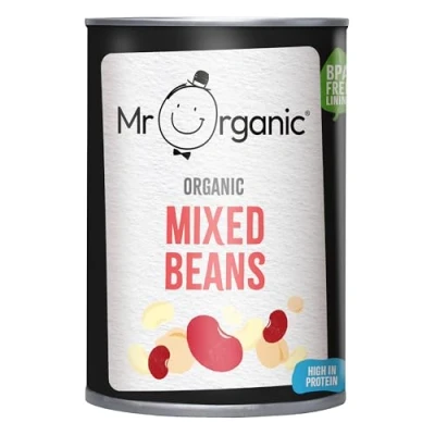 Image of Mr Organic Mixed Beans 400g Organic. High in Protein &amp; Fibre Ready to Eat Perfect for Salads, Stews, and Soups Non GMO Gluten Free