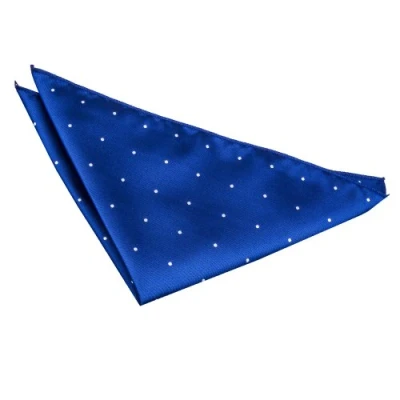 Image of DQT Men Blue Solid Plain Stripe Floral Paisley Polka Dot Pocket Square Pin Royal