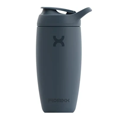 Image of Promixx Pursuit Shaker Bottle Insulated Stainless Steel Water and Blender Cup, 550ml, Midnight Blue