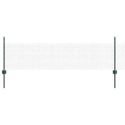 Image of vidaXL Welded Wire Fence with 22 U Posts Green 0.5x50 m Steel
