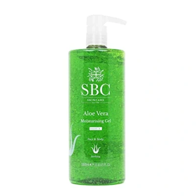Image of SBC Skincare Aloe Vera Moisturising Gel 1000ml Lightweight Cooling for Face and Body Moisturiser Dry, Damaged Sunburn Skin Aftersun