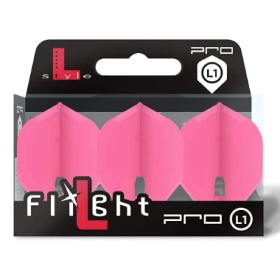 Image of 1 SET L STYLE CHAMPAGNE DART FLIGHTS STANDARD HOT PINK
