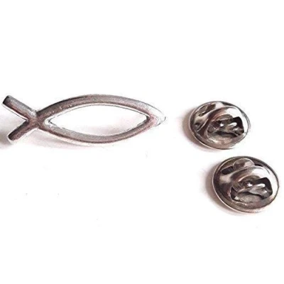 Image of Emblems gifts Christian Fish Symbol Handcrafted In Solid Pewter UK Lapel Pin Badge
