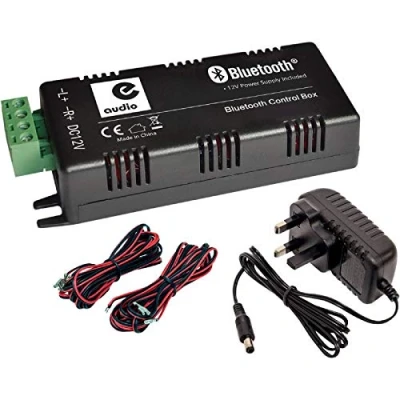 Image of Compact Bluetooth Audio Amplifier 2 x 15W, 4 or 8 Ohms, 12V Power Supply, Password Protection, 4.0, Speaker Cables &amp; Way Phoenix Connector Ideal for Ceiling, Wall, Floor Speakers