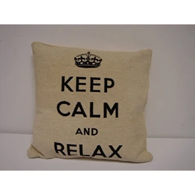 Image of Rapport Home KEEP CALM &amp; RELAX Cushion Cover NATURAL