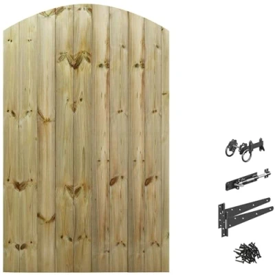 Image of Bespoke Custom Made to Measure Wooden Garden Gate/Tongue &amp; Groove Arch Top[6ft Tall (180cm),Upto 1050mm Wide,Ring Latch]