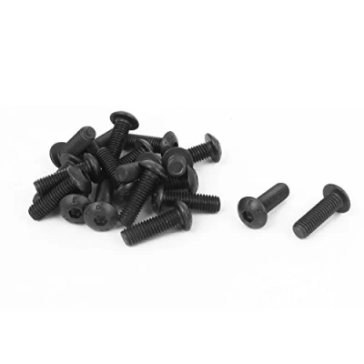 Image of Sourcingmap M5 x 16mm Alloy Steel Hex Socket Button Head Machine Screws Black 20Pcs