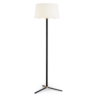 Image of Cavalino Floor Lamp With Tapered Shade Cream, Black, Gold