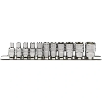 Image of Draper Imperial Socket Set on a Metal Rail, 1/4&quot; Sq. Dr. (11 Piece)