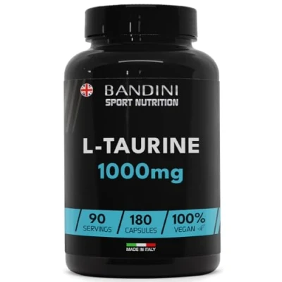 Image of Bandini® L Taurine 1000mg High Strength Capsules, 180 Capsules (3 Months Supply), Vegan Amino Acid Taurin Supplement for Overall Health, Pre Workout, Men &amp; Women, Sport Gym