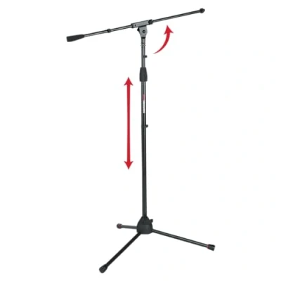 Image of Gator Frameworks Standard Tripod Microphone Stand with Boom Arm, Adjustable Height, and Both 3/8&quot; 5/8&quot; Adapters (GFW MIC 2010)