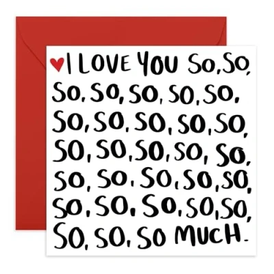 Image of Central 23 I Love You Card So Much For Boyfriend Girlfriend Cards Valentines Day Husband Wife Gifts Her Him Couple Comes With Fun Stickers