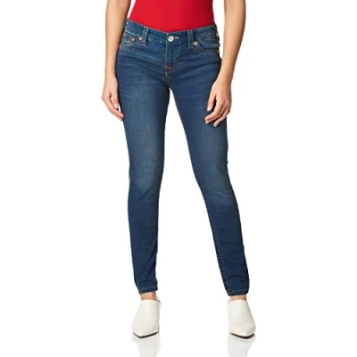 Image of True Religion Women&#039;s Halle Mid Rise Super Skinny Fit Jeans, Dreamcatcher, 32W UK