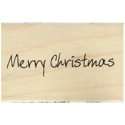 Image of Art Stamps Scribbled Merry Christmas Inca Stamp, Black