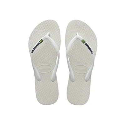 Image of Havaianas Women&#039;s Flip Flops, White, 1/2 UK