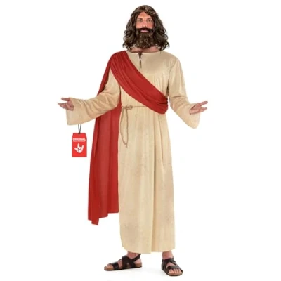 Image of Morph Full Jesus Costume Adult Wig And Beard Christ Fancy Dress Mens Large