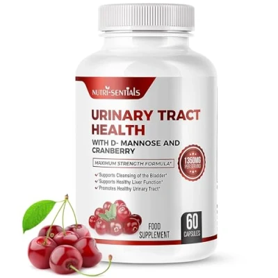 Image of Urinary Health Support D Mannose Capsules with Cranberry Extra Strength 1350mg Function and Bladder Tract