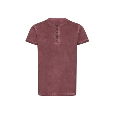 Image of Solid Sdtihn Basic Tshirt, Men&#039;s, Size: XL, Wine red