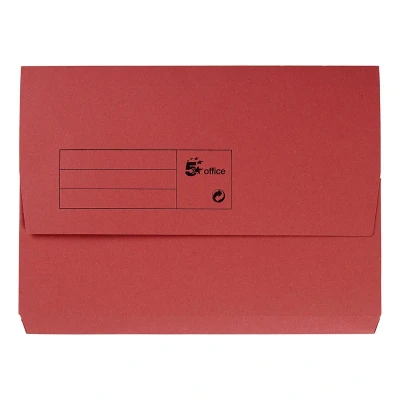 Image of 5 Star Document Wallet Half Flap 285gsm Capacity 32mm A4 Red [Pack of 50]