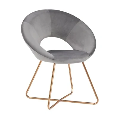 Image of DUHOME Dining Chair Upholstered Armchair Velvet Room Furniture Lounge Chiar with Gold Plating Metal Legs,Beige