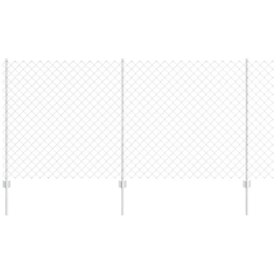 Image of vidaXL Chain Link Fence with 20 U Posts Silver 1.2x10 m Steel