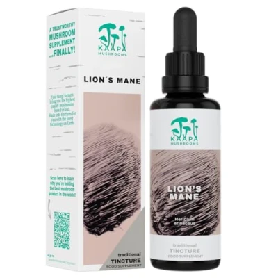 Image of KAAPA MUSHROOMS Lion&#039;s Mane Mushroom Extract Tincture Potent Ultrasonic Extraction High Potency Lions Supplement for Cognitive Function, Brain &amp; Memory Grown in Finland 50ml